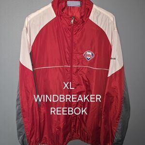 PHILADELPHIA PHILLIES Reebok Red, White & Gray Men's Windbreaker Jacket